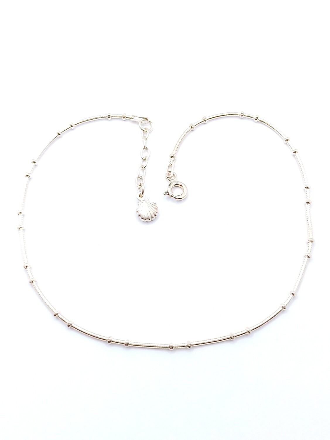 Silver 925 snake chain with balls anklet