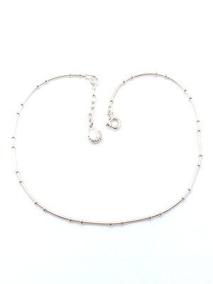 Silver 925 snake chain with balls anklet