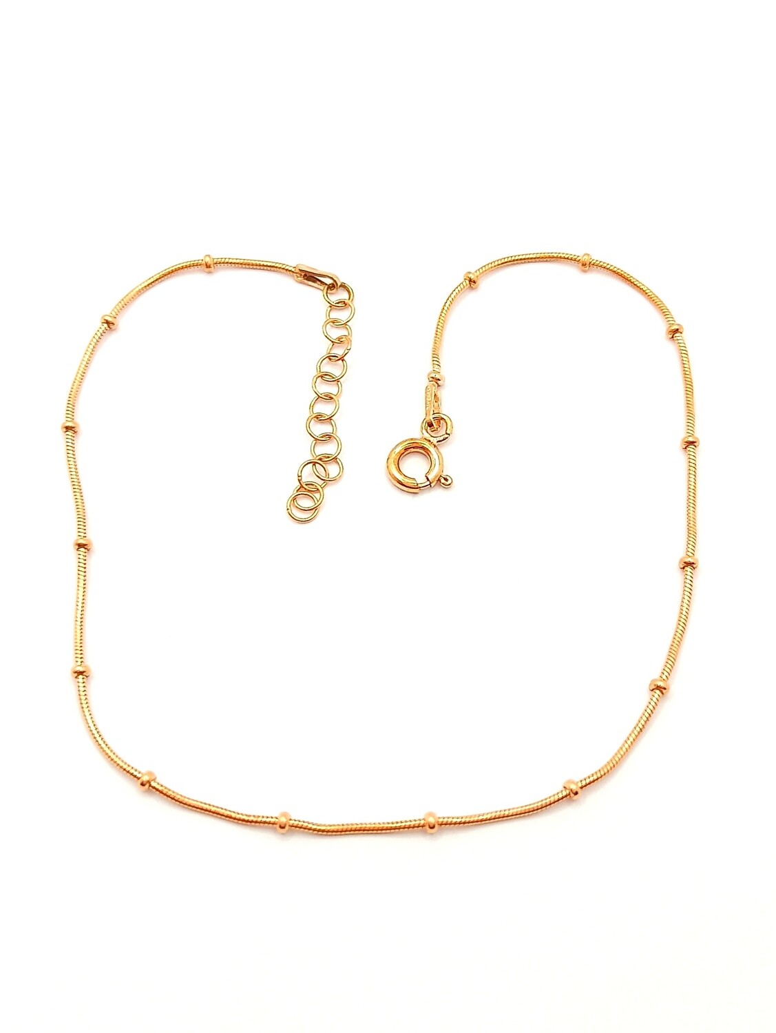 Silver 925 snake chain ball anklet