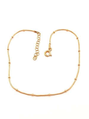 Silver 925 snake chain ball anklet