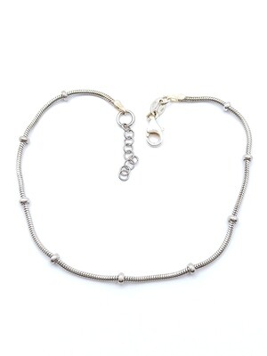 Silver 925 thick snake balls anklet