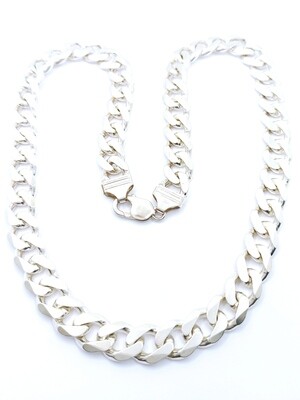 Silver 925 solid wide gourmet necklace