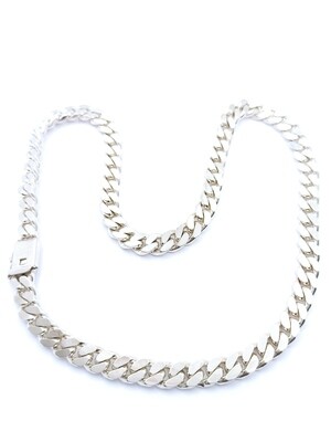 Silver 925 solid wide gourmet necklace