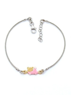 Silver 925 bear or snail children hand bracelet