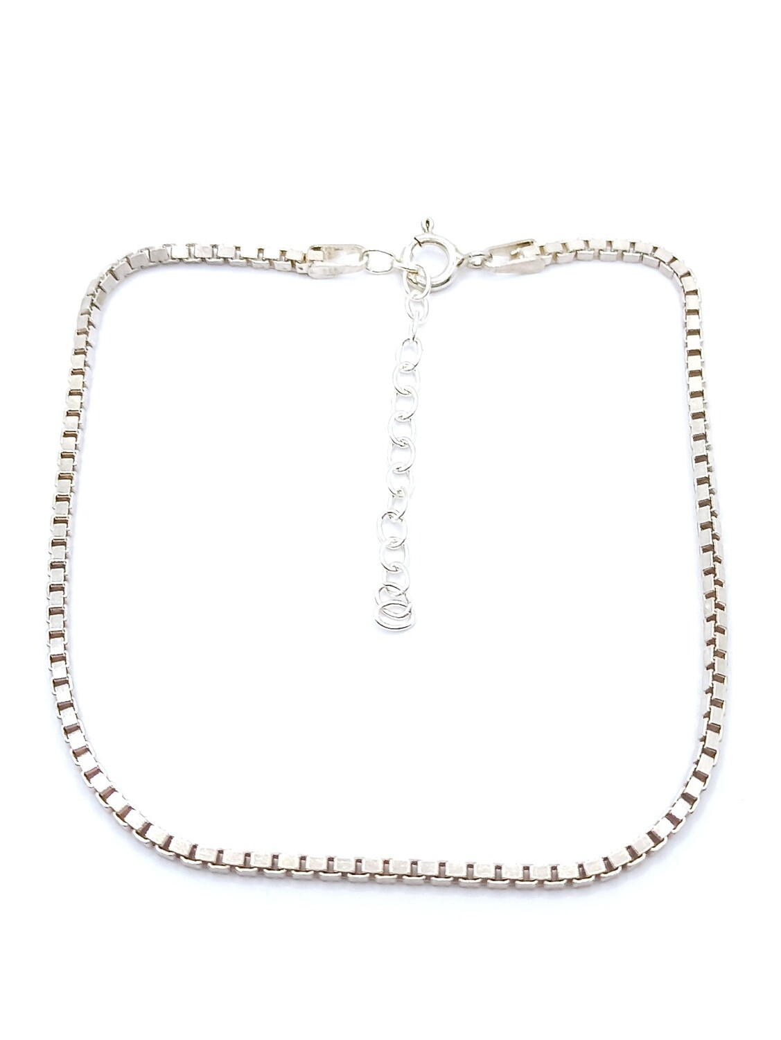 Silver 925 thick cube chain anklet