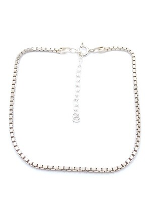 Silver 925 thick cube chain anklet