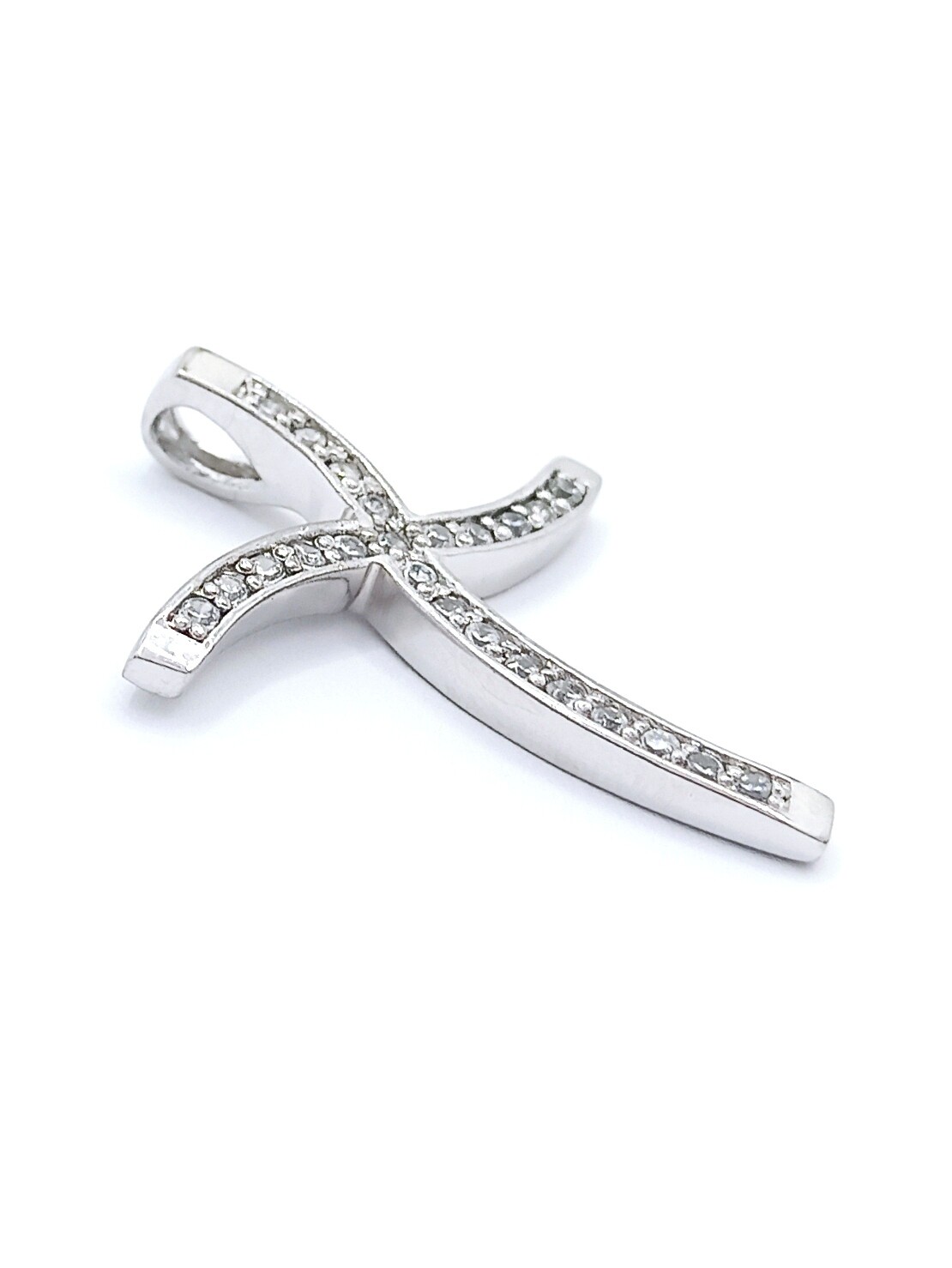 Silver 925 handmade stone cross pendant