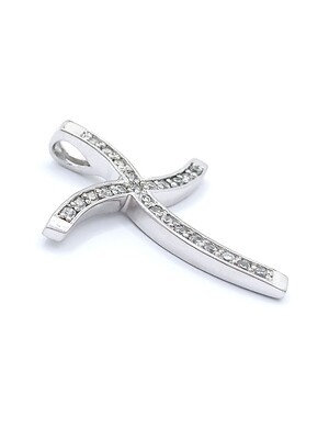 Silver 925 handmade stone cross pendant