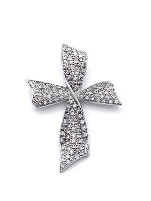 Silver 925 white stone big cross pendant