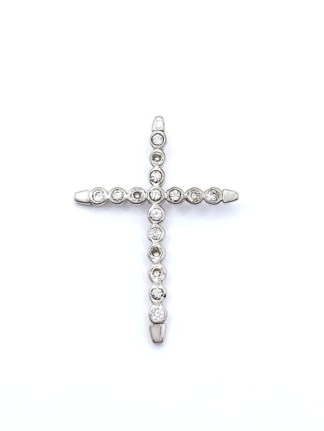 Silver 925 handmade stone cross pendant