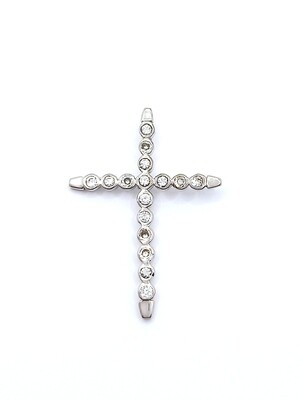 Silver 925 handmade stone cross pendant
