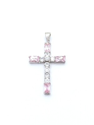 Silver 925 stone cross pendant