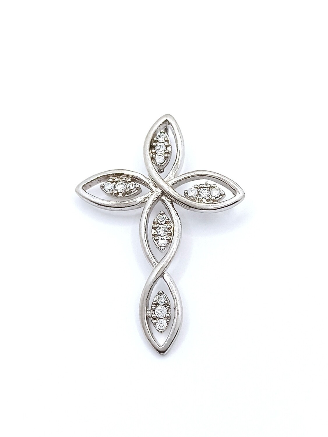 Silver 925 handmade stone cross pendant