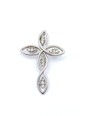 Silver 925 handmade stone cross pendant