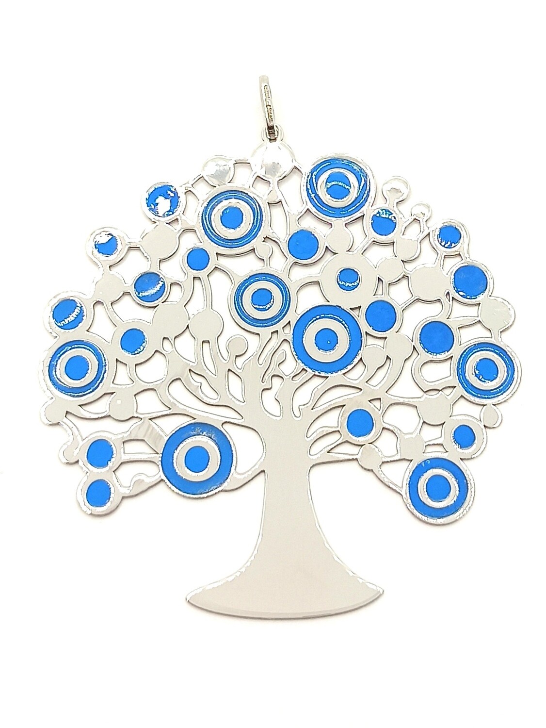 Silver 925 blue enamel Tree Of Life pendant