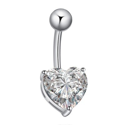 316L surgical steel heart Belly ring