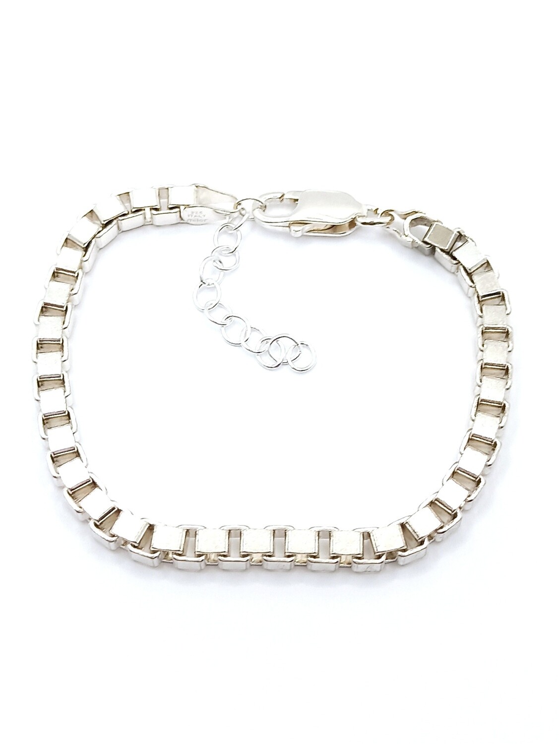 Silver 925 Solid Cube mens bracelet