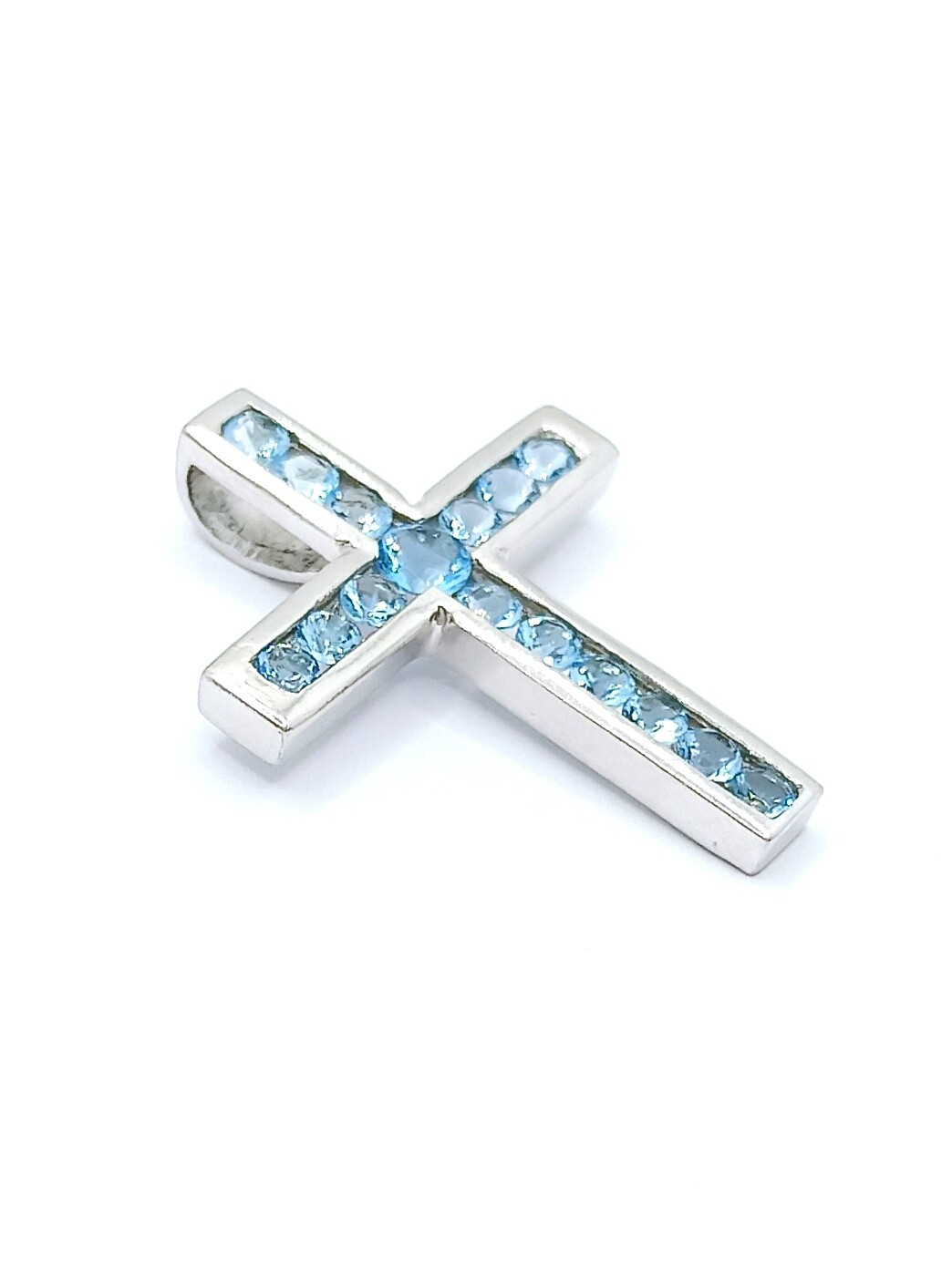 Silver 925 handmade stone cross pendant