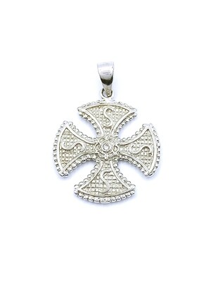 Silver 925 handmade stone cross pendant
