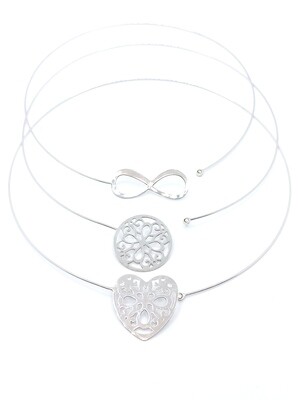 Silver 925 heart,flower or infinity chocker necklace