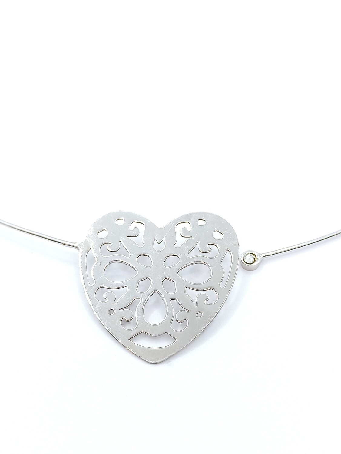 Silver 925 heart,flower or infinity chocker necklace, MODEL: 1 Heart