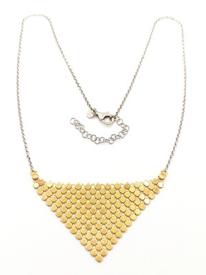 Silver 925 handmade knitted gold necklace