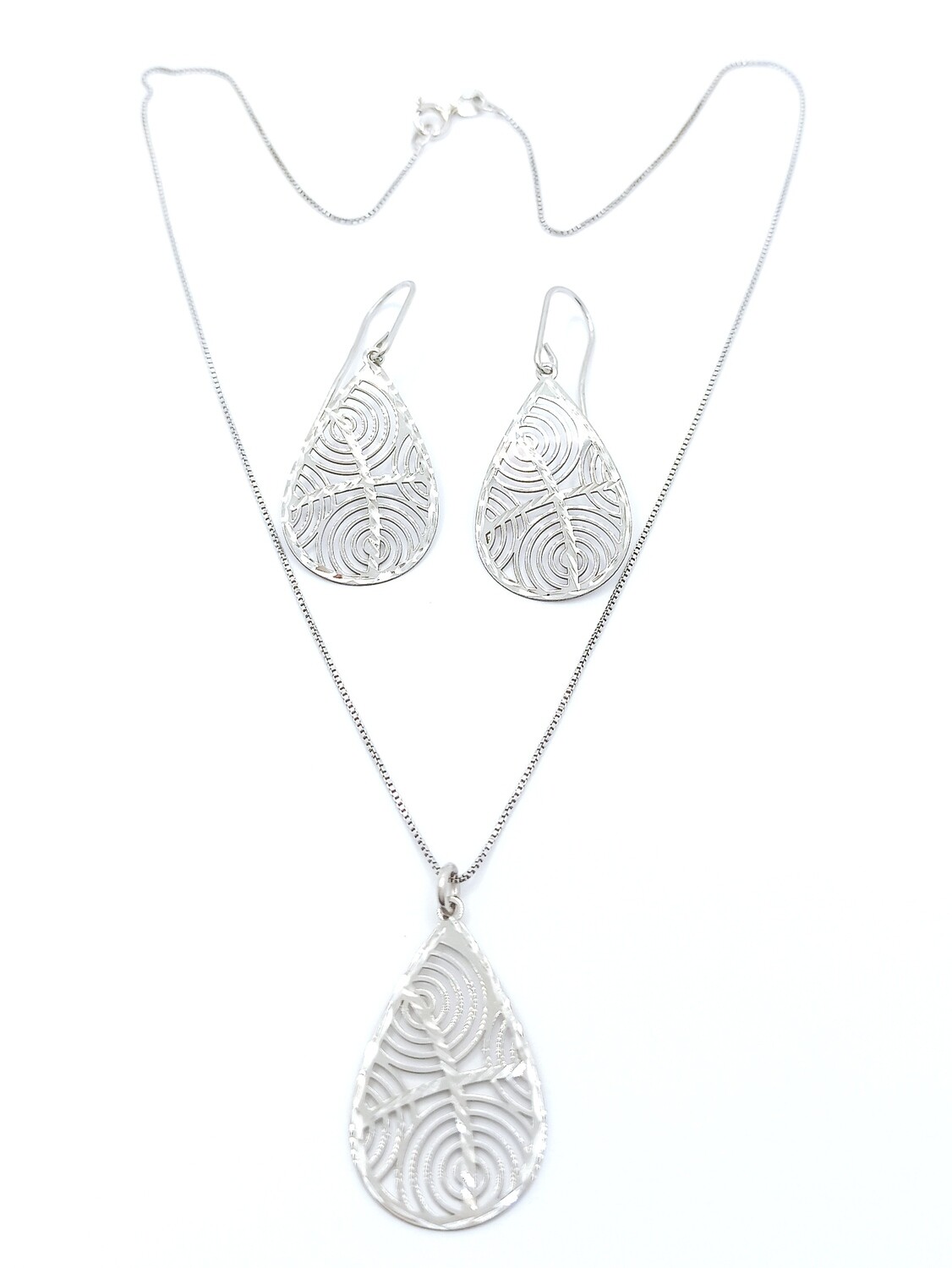 Silver 925 diamond cut tear set