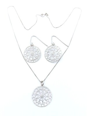 Silver 925 round diamond cut set