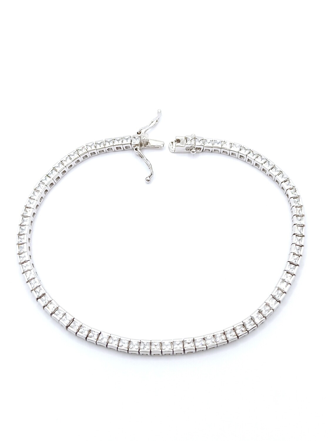 Silver 925 square or round riviera hand bracelet