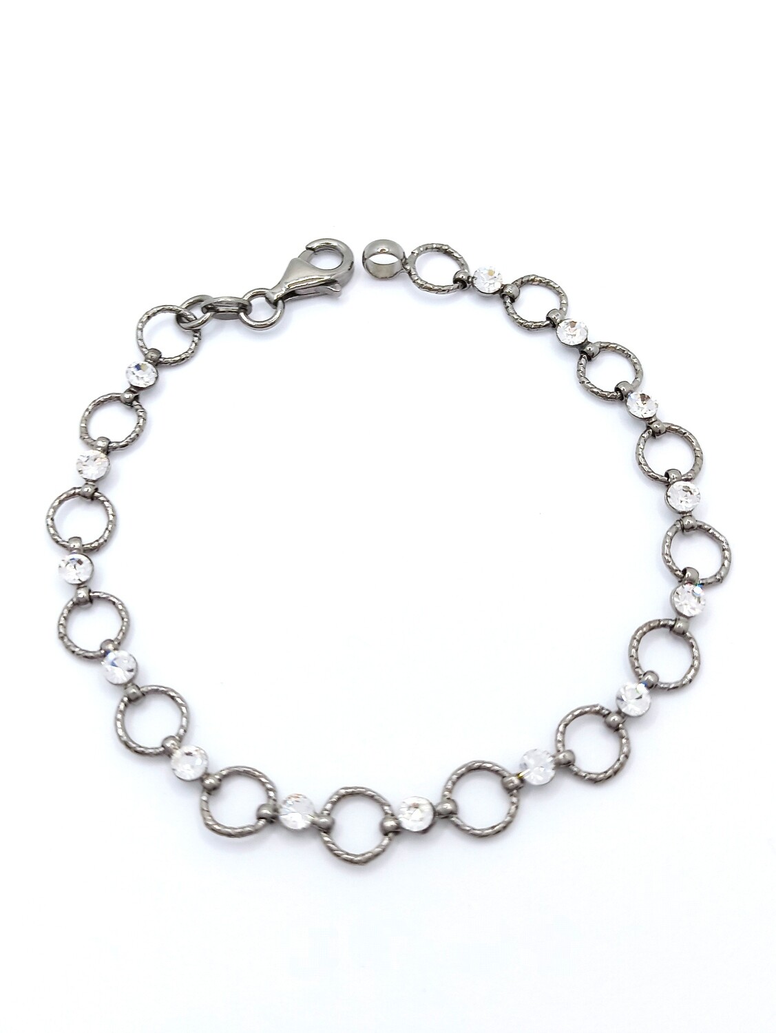 Silver 925 black,rose or white hand bracelet, MODEL: 1 BLACK RHODIUM