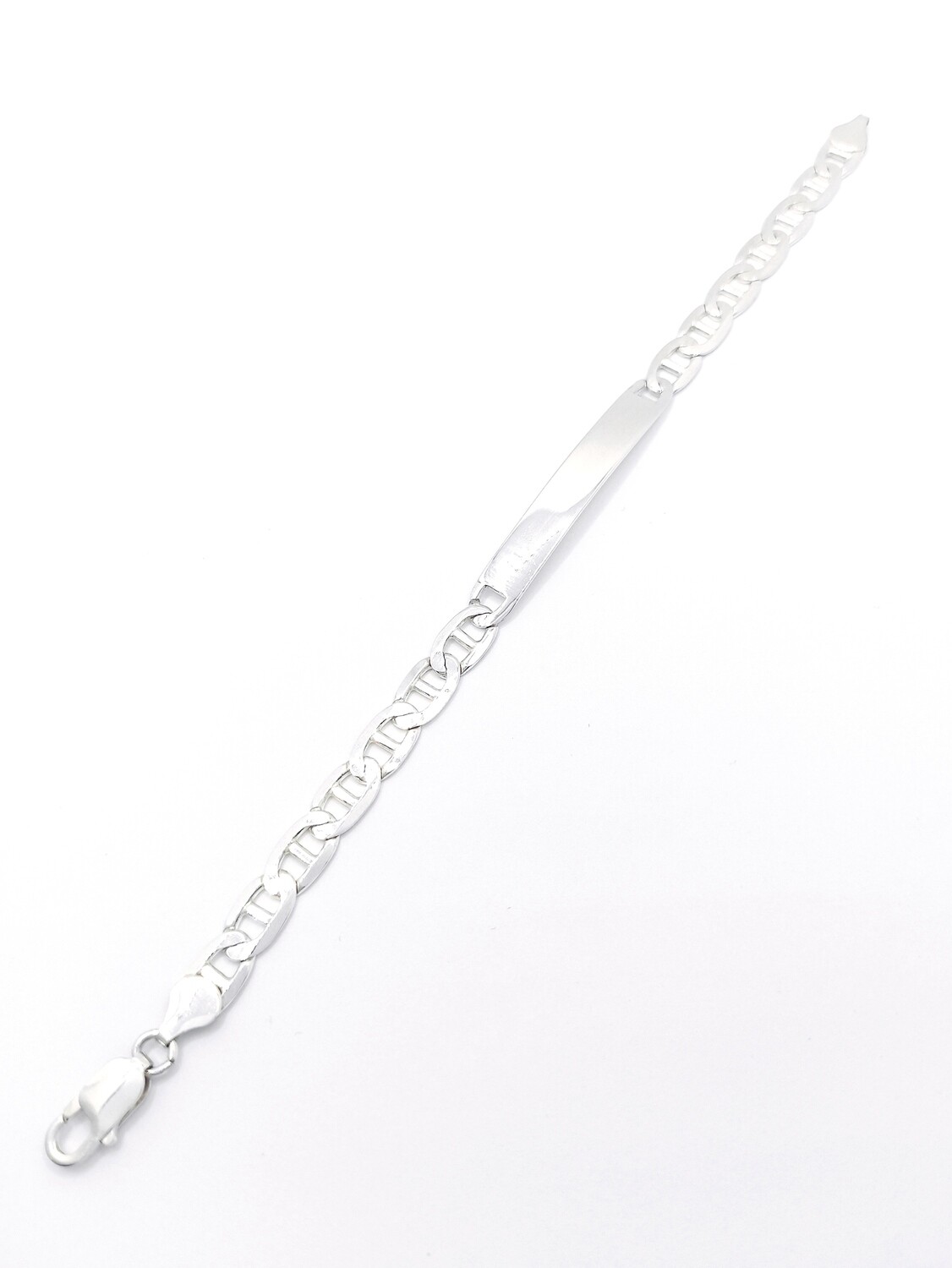 Silver 925 handmade mens id Theta chain bracelet