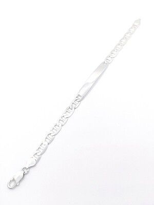 Silver 925 handmade mens id Theta chain bracelet