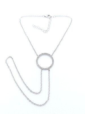 Silver 925 stone circle bracelet ring