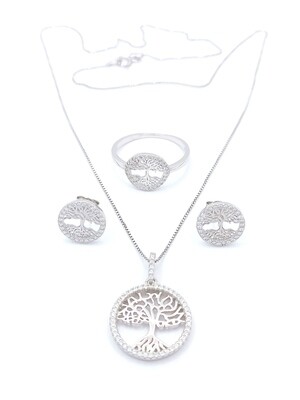 Silver 925 tree of life stone set