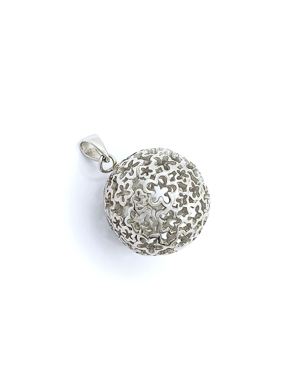 Silver 925 round ball flower pendant