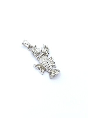 Silver 925 white stone lobster pendant