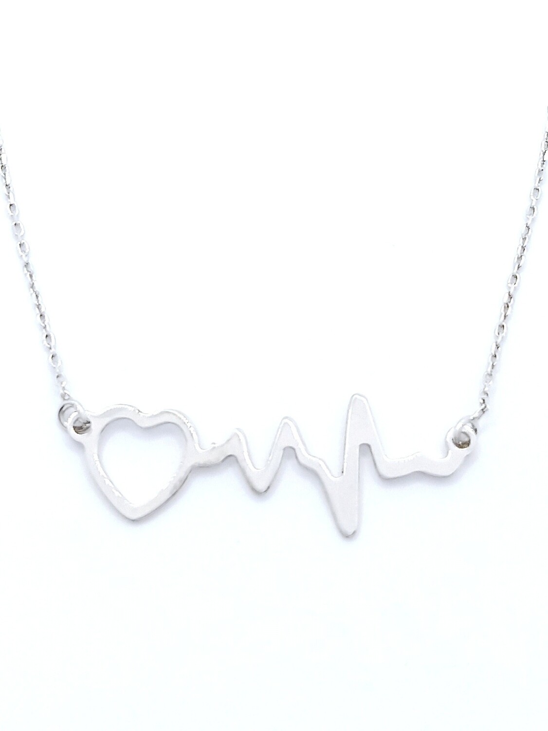 Silver 925 heart beat necklace