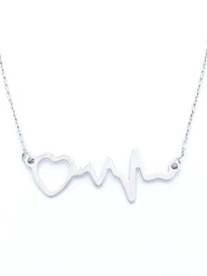 Silver 925 heart beat necklace