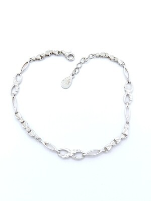 Silver 925 infinity or modern hand bracelet