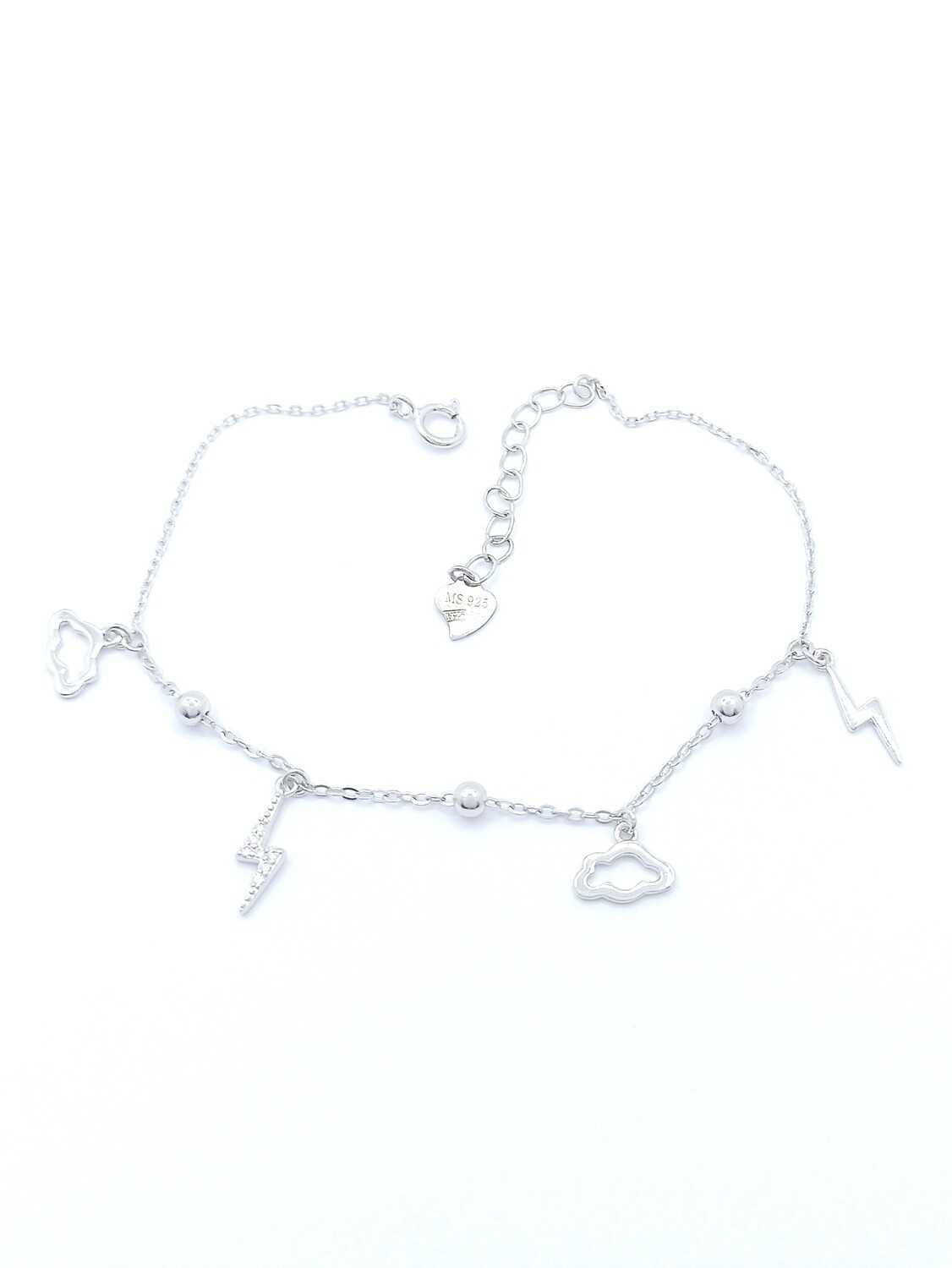 Silver 925 star,cloud,thunderbolt hand bracelet