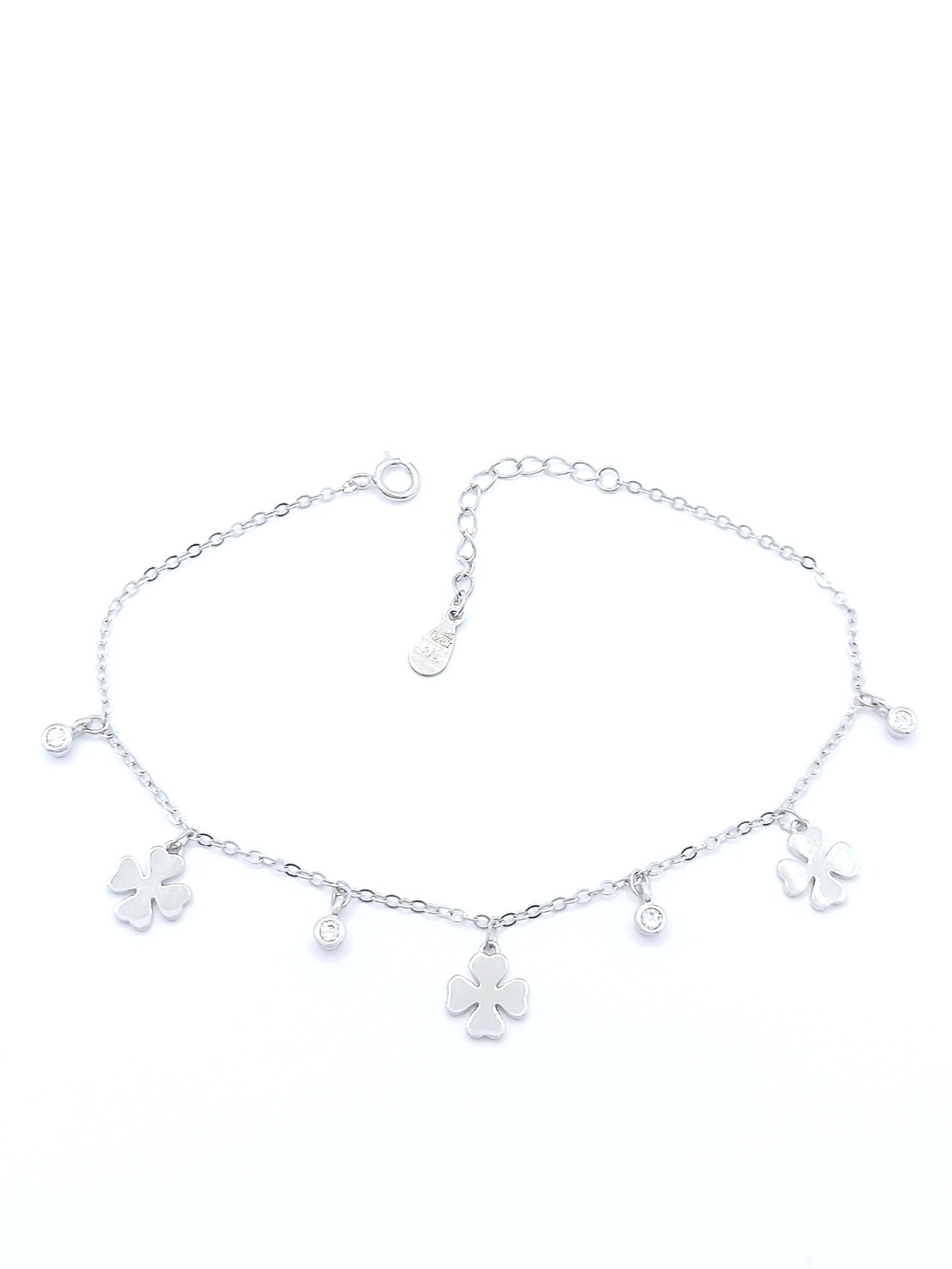Silver 925 four-leaf clover (Quadrifoglio) hand bracelet