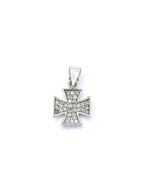 Silver 925 white stones cross pendant