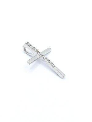 Silver 925 white stone cross pendant