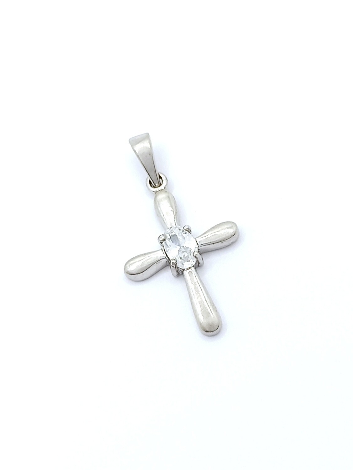 Silver 925 white stones cross pendant