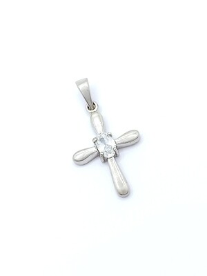 Silver 925 white stones cross pendant