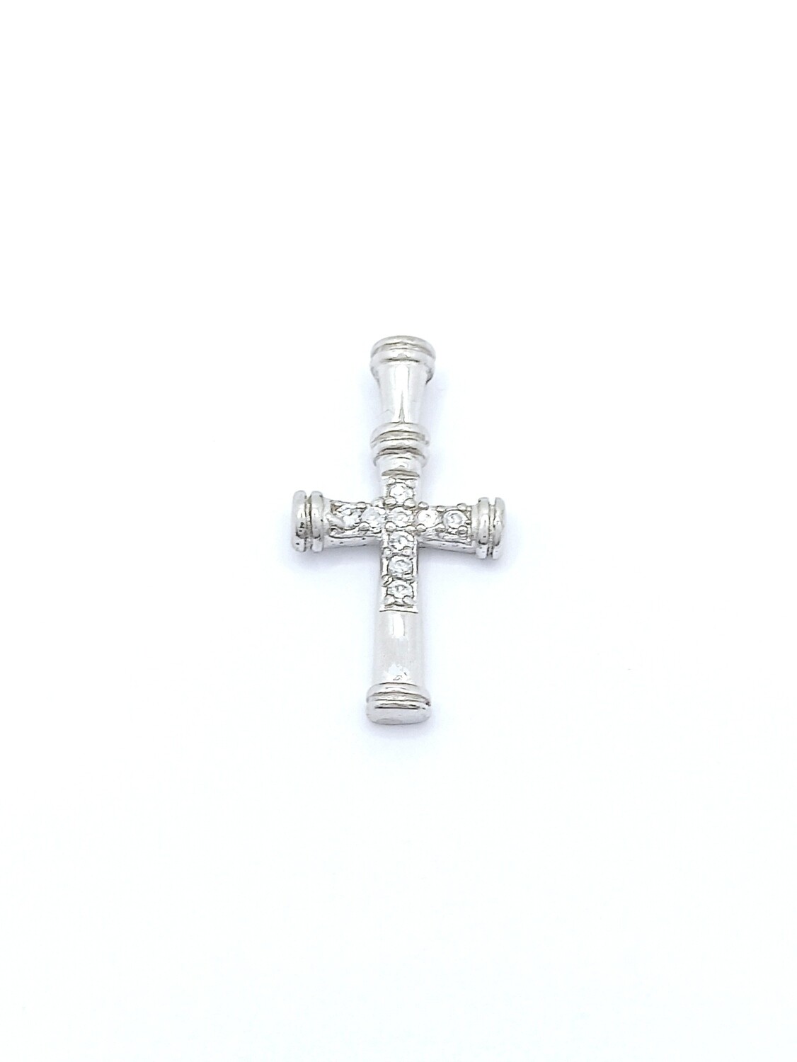 Silver 925 white stones cross pendant