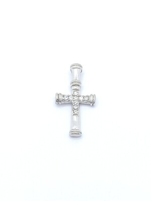Silver 925 white stones cross pendant