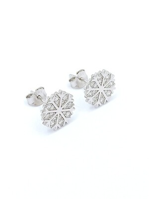 Silver 925 snowflake stud earring