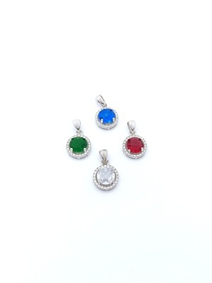 Silver 925 round stone pendant