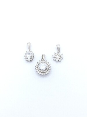 Silver 925 white stone modern pendant